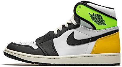 Amazon.com | Nike Men's Air Jordan 1 Mid Sneaker, White/Black-volt